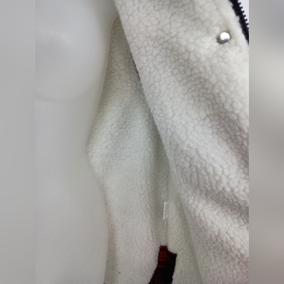 Plaid Red Black Christmas Winter Sherpa Sleeveless Vest Preppy Plus Size XXL - Picture 3 of 10